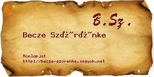 Becze Szörénke névjegykártya